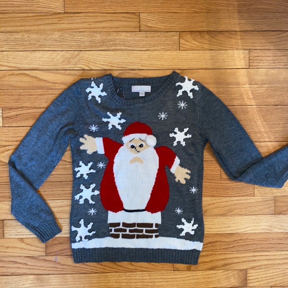 Santa’s Stuck in the Chimney Holiday Sweater SIZE S